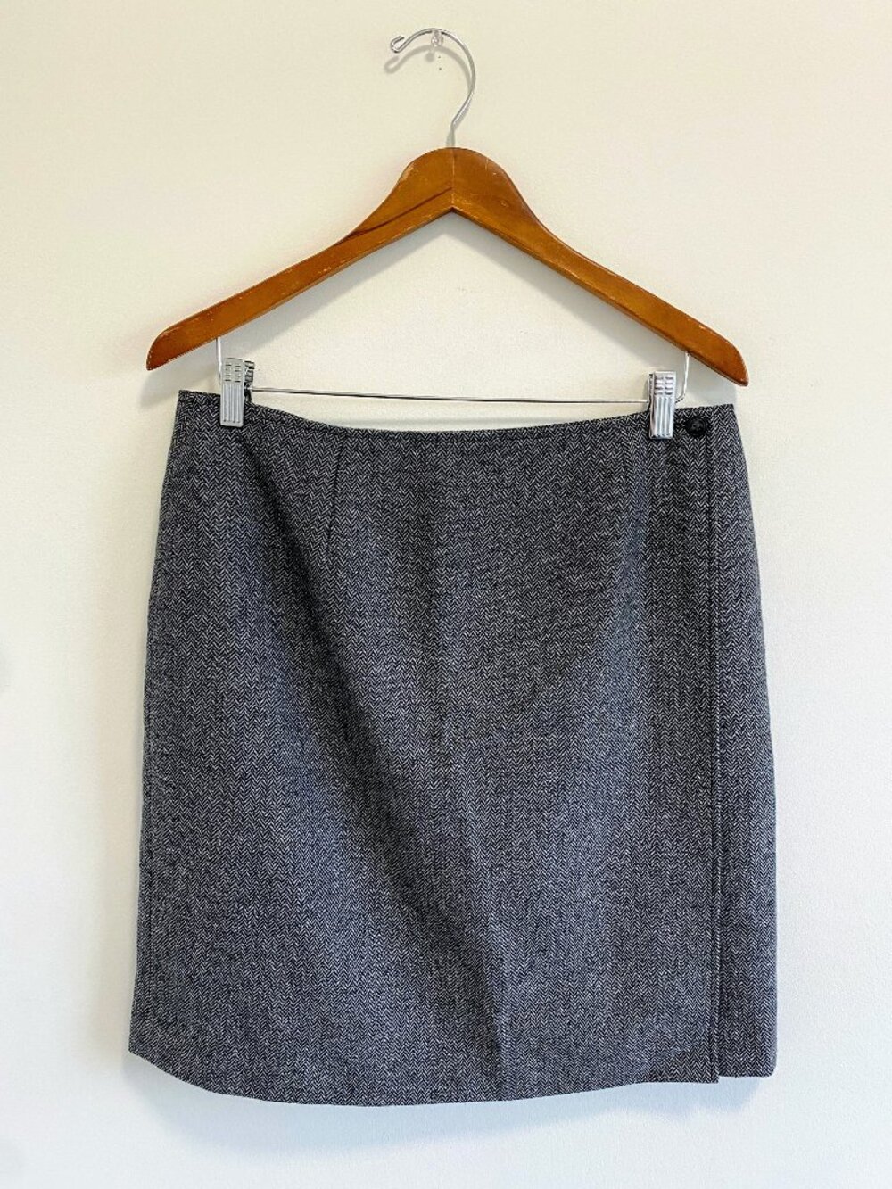 Vintage Herringbone Geoffrey Beene Sport A-Line Wrap Skirt / Y2K